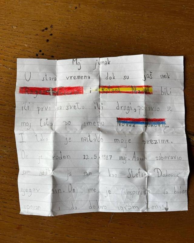 7m体育-张奔斗：《我的英雄》，德约儿子的动人小作文